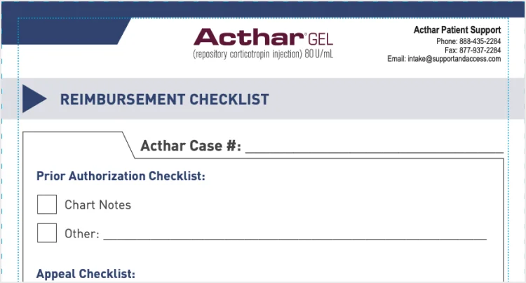 Acthar Reimbursement Checklist thumbnail
